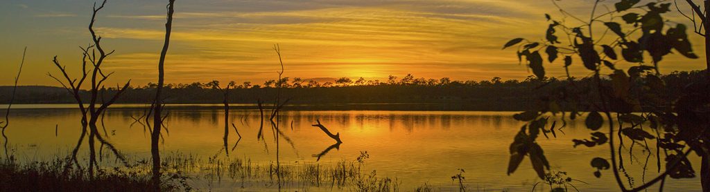Photo of sunset over lake in Australia
