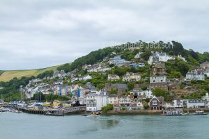 Town of Dartmouth and estuary of the River Dart, in Devon, England.