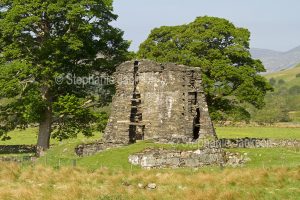 Remains of ancient Dun Telve broch, an iron age building, near Glenelg, Scotland