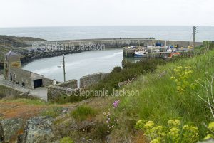 The sheltered harbour at the village of Amlwch in Wales.
