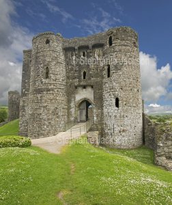 Entrance to Kidwelly castle in Wales.