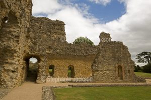 The ruins of old Sherborne castle in Dorset