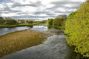 The Thurso River at the town of Thurso in Scotland.