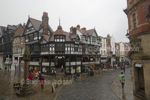 The Rows, mediaeval buildings in the heart of the British city of Chester in Cheshire, England.
