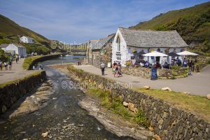 The Valency River and cafe at Boscastle in Cornwall, England.