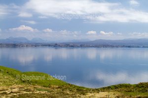 View from the Isle of Skye to the Scottish highlands on the mainland.