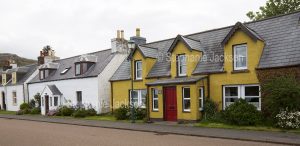 Colourful cottages / houses in the village of Sheildaig in the Scottish highlands.